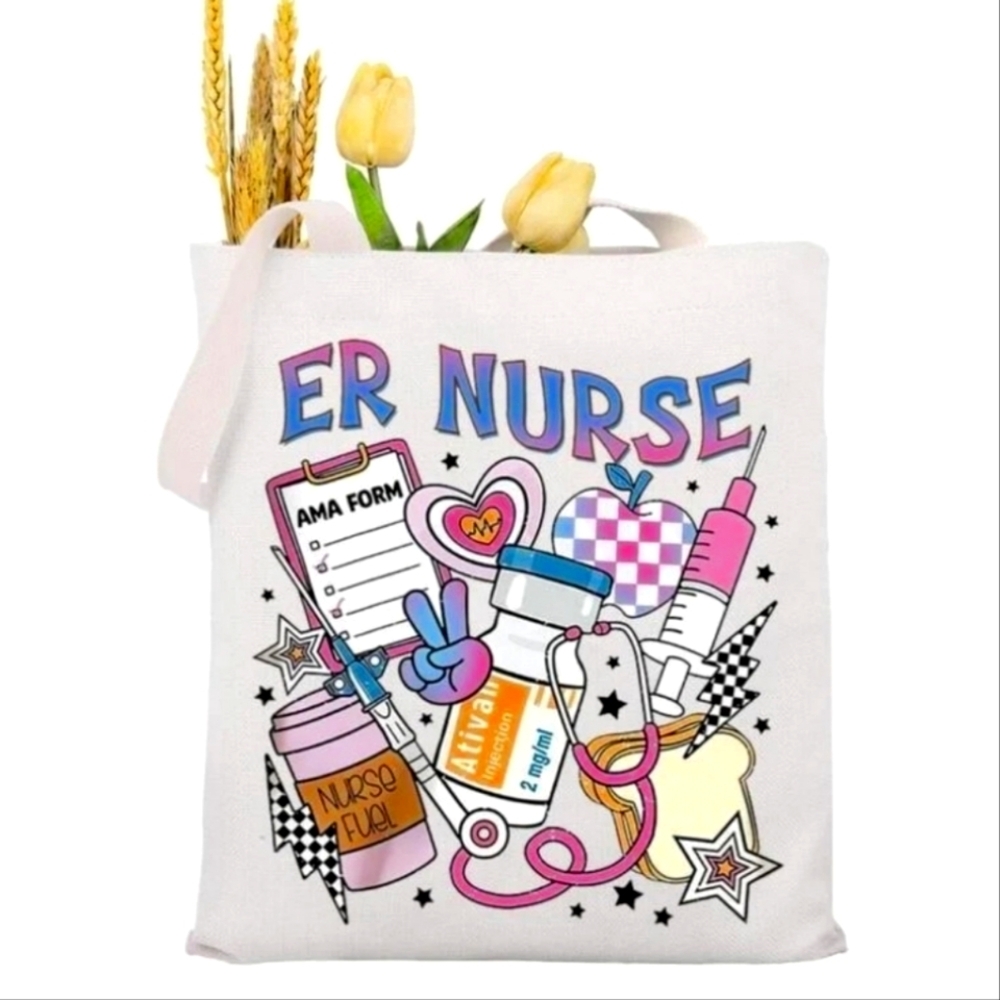 ER Nurse graffiti designed tote bag